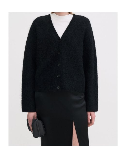 Filippa K Black Fluffy Buttoned Cardigan