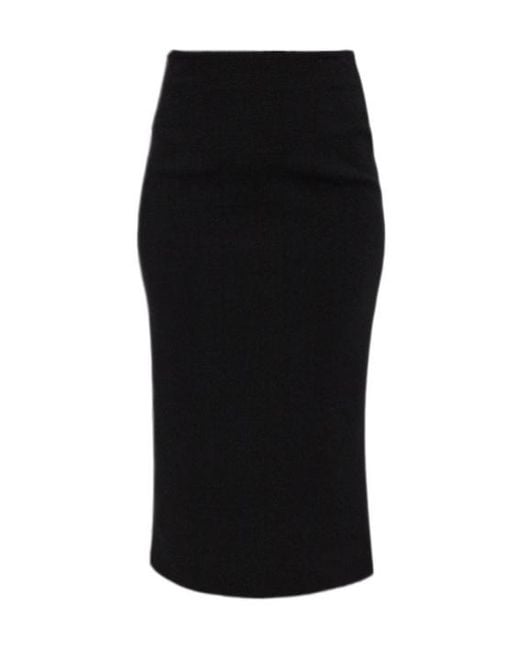 Max Mara Black Slit Midi Skirt