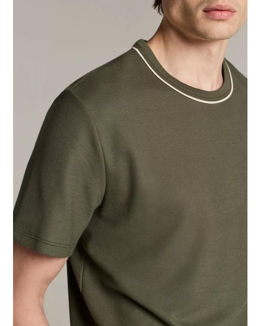 Vince Green Tipped Pima Cotton Piqué T-Shirt for men