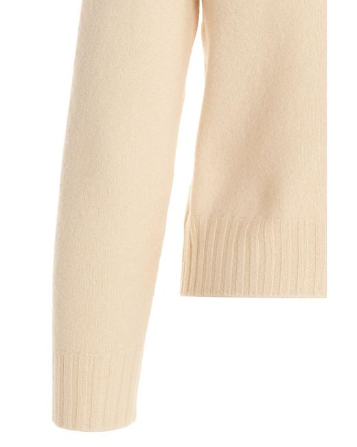 Jil Sander Natural Long-Sleeved Crewneck Knitted Jumper