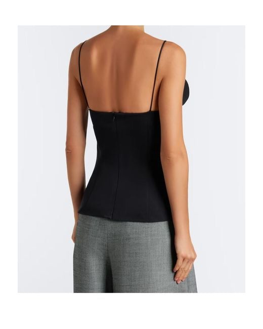 Magda Butrym Black Cotton And Silk Top