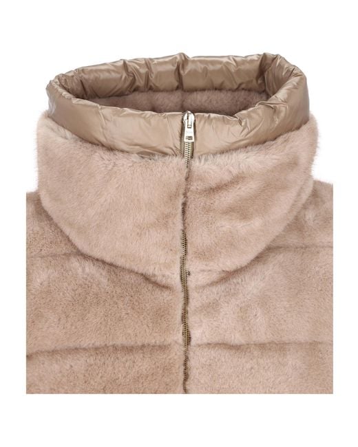 Herno Natural Zip-Up Sleeveless Down Jacket