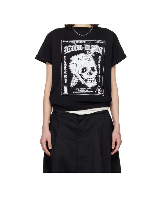 Lu'u Dan Black Box Neck T-Shirt for men