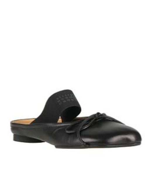 MM6 by Maison Margiela Black Genuine Leather Mules