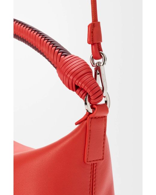 Loewe Red Braided Handle Shoulder Bag