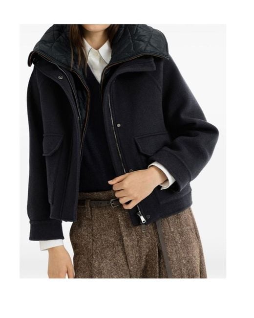 Brunello Cucinelli Black Hand-Crafted Outerwear Jacket