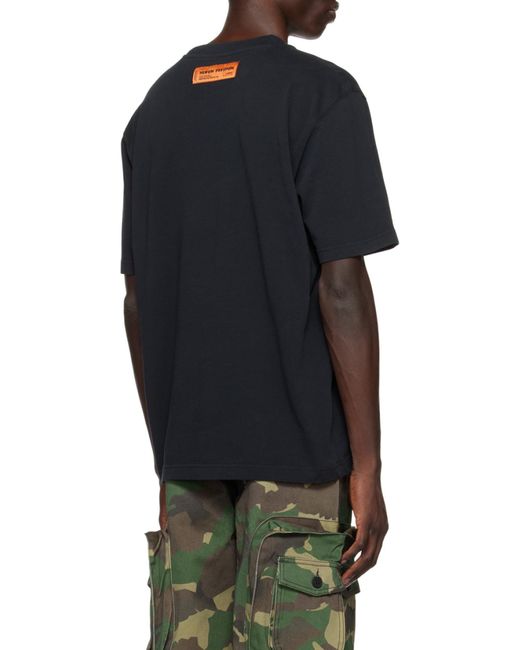 Heron Preston Blue Logo Embroidered Crewneck T-Shirt for men