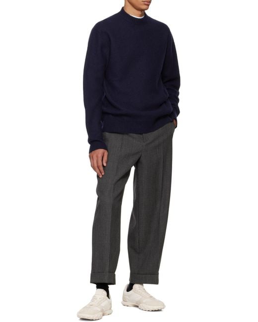 Jil Sander Blue Crewneck Knitted Jumper for men
