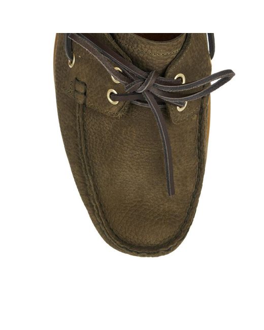 Tom Ford Green Round-Toe Lace-Up Boat Loafers for men