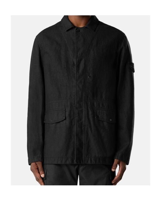 Stone Island Black Coach Jacket With Anti-Drop for men