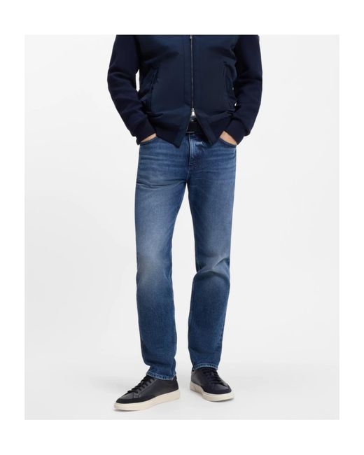 Boss Blue Logo Detail Sneakers for men