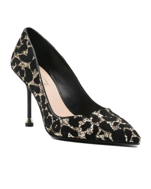Liu Jo Black Glitter Leopard Pumps