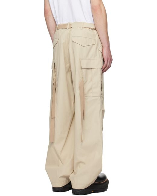 Sacai Natural Belted Trousers for men