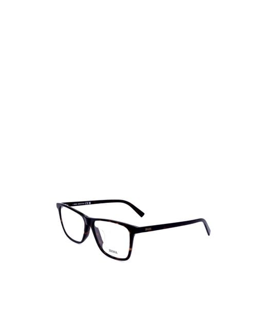Zegna White Rectangular Optical Glasses for men