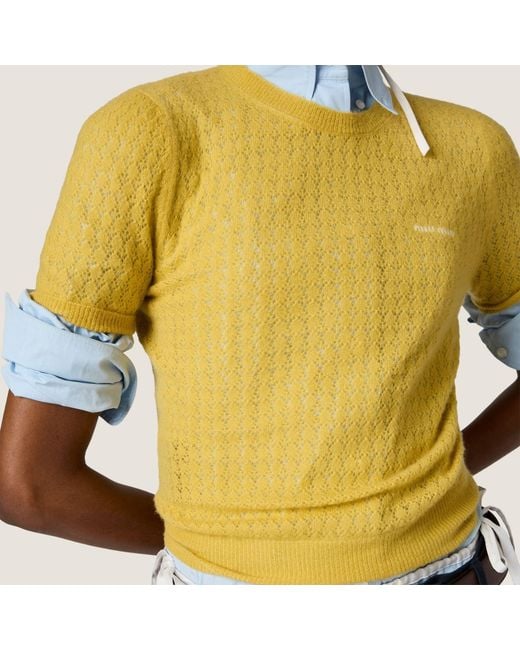 Miu Miu Yellow Cashmere And Silk Sweater