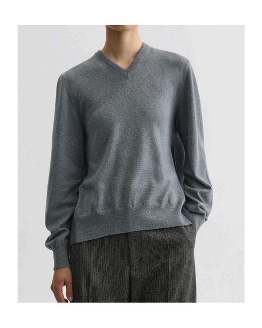 Phoebe Philo Gray Wool V-Neck Sweater