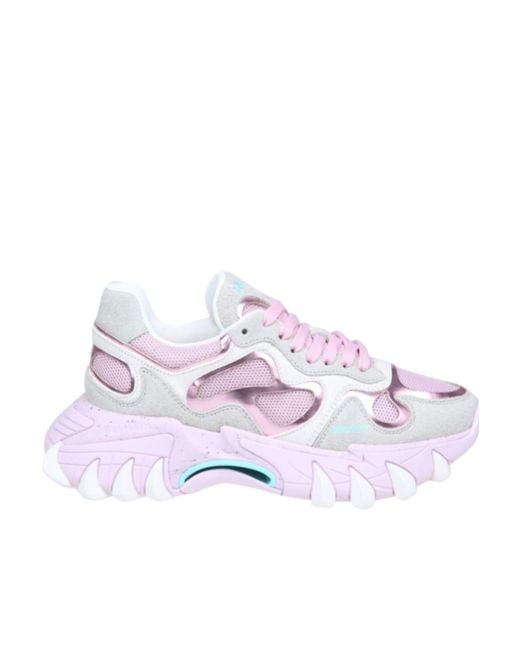 Balmain White B-East Lace-Up Sneakers