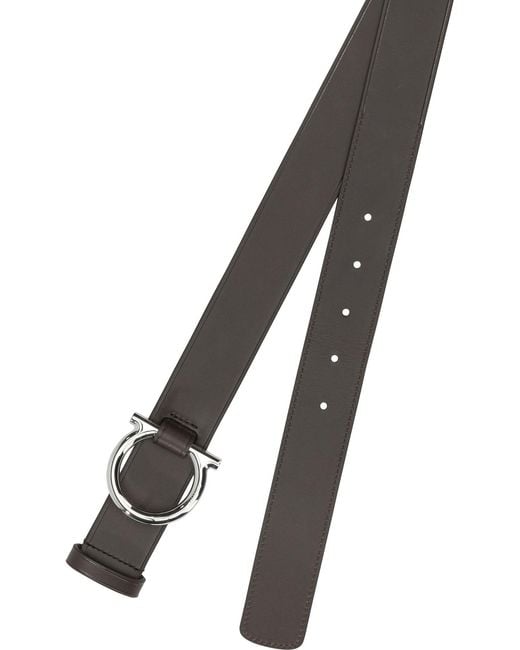 Ferragamo White 'Gancini' Leather Belt for men