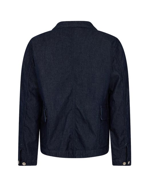 C P Company Blue Denim Button Jacket for men