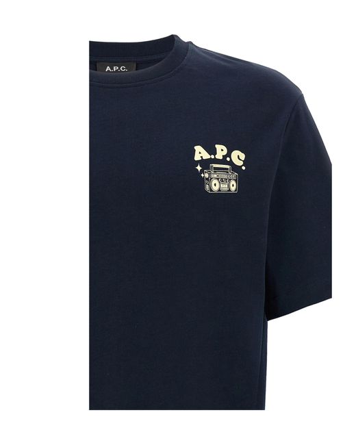 A.P.C. Blue 'Disco' T-Shirt for men