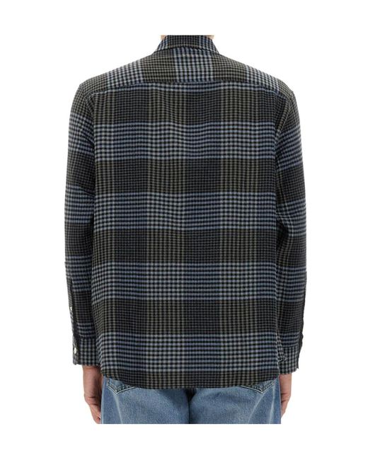 sunflower Gray Check Detailed Long-Sleeved Shirt for men