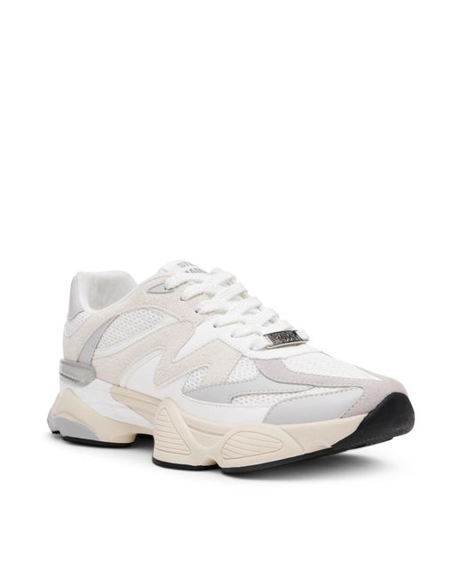 Steve Madden White Color Blocked Sneakers