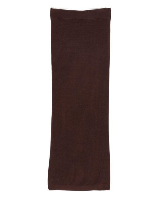 Entire studios Brown Ribbed Midi Skirt