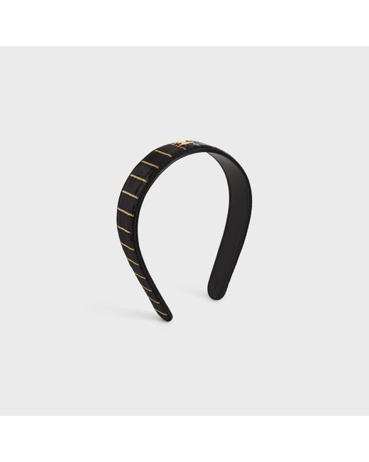 Céline Black Striped Sequins Headband