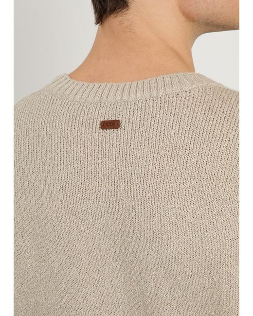 Tod's Natural Crew-Neck Cotton-Knit Jumper for men