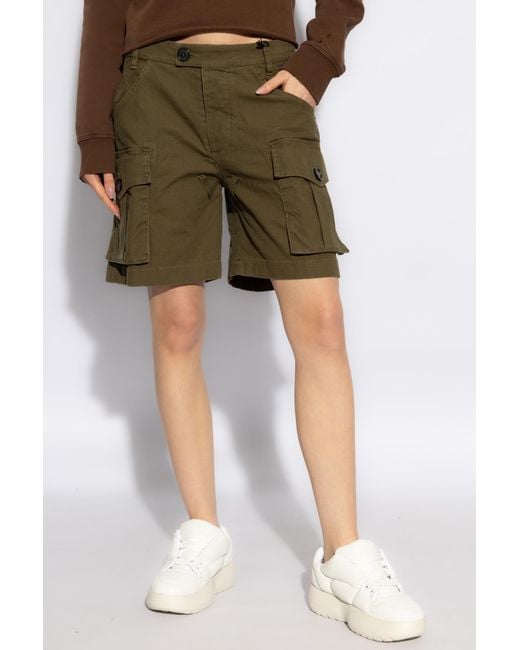 DSquared² Green Stretched Ripstop Shorts