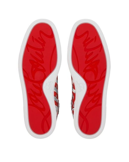 Christian Louboutin Red Round Toe High Top Casual Shoes for men
