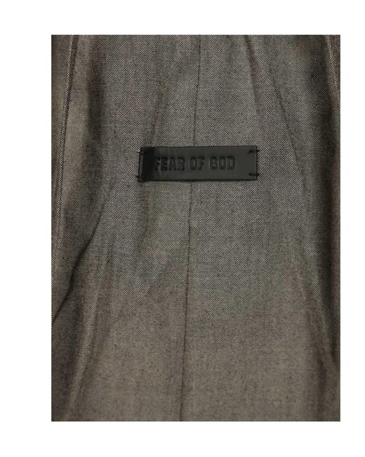 Fear Of God Gray Wide-Leg Drawstring Pants for men