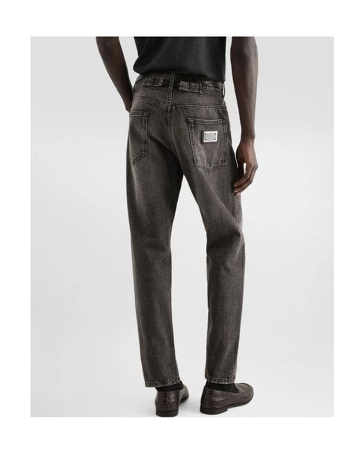 Dolce & Gabbana Gray Denim Trousers for men