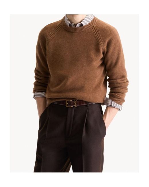 Saint Laurent Brown Cashmere Sweater for men