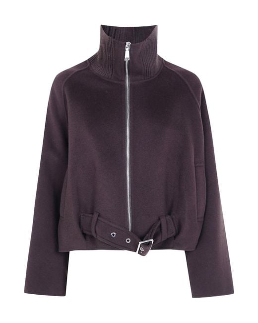 Seventy Purple Wool Bomber Jacket