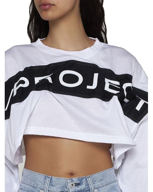 Y. Project Black Logo Detailed Cropped Top