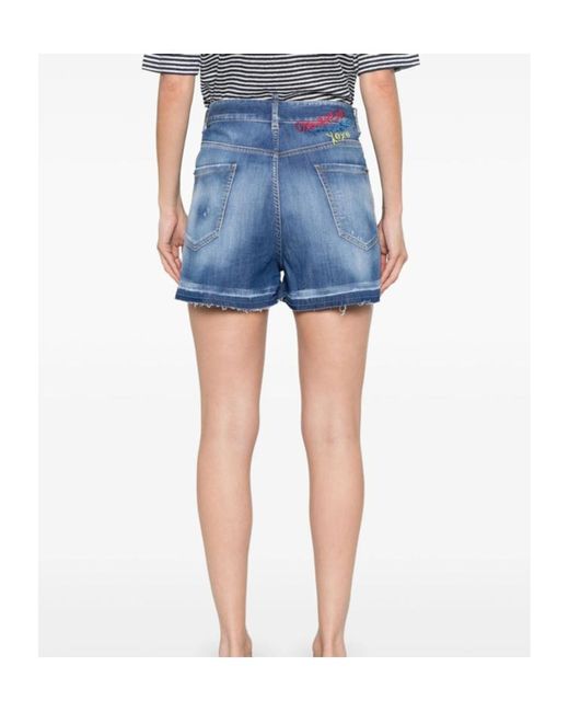 DSquared² Blue Summer Lovers Denim Baggy Shorts