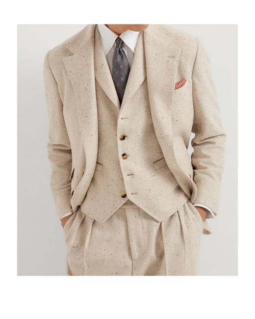 Brunello Cucinelli Natural Notched-Lapels Blazer for men