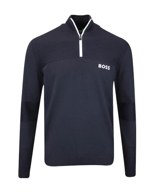 Boss Blue Long-Sleeved Sweatshirt for men