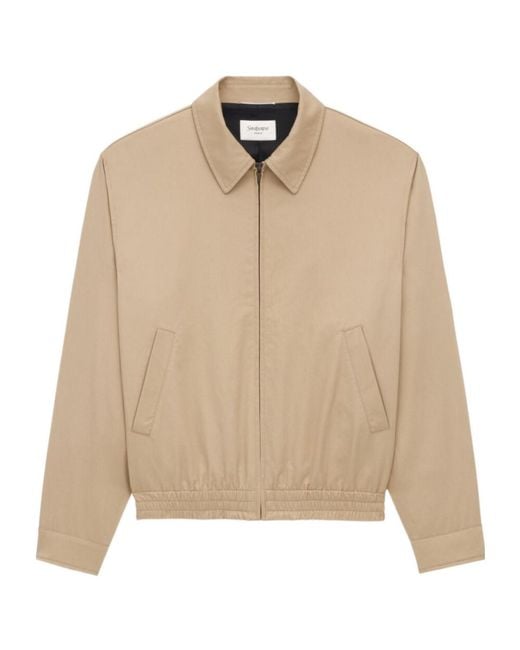 Saint Laurent Natural Zip-Up Short Jacket for men