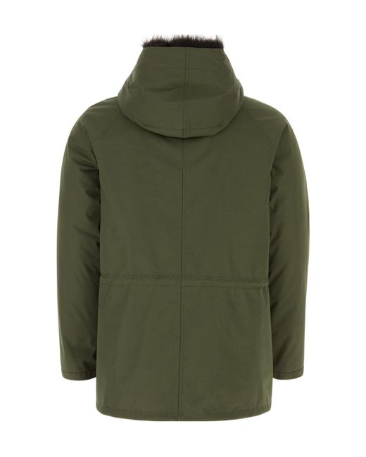 Yves Salomon Green Hooded Parka for men