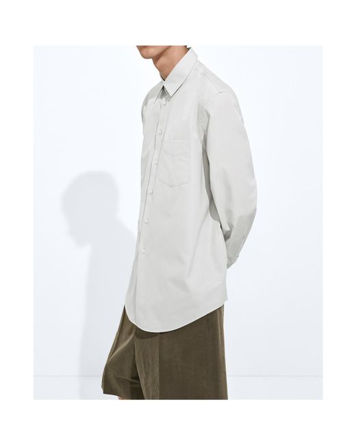 Bottega Veneta Gray Cotton Poplin Shirt for men