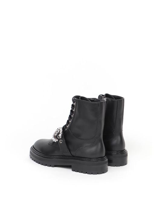 Jimmy Choo Black Cora Crystal-Embellished Ankle Boots