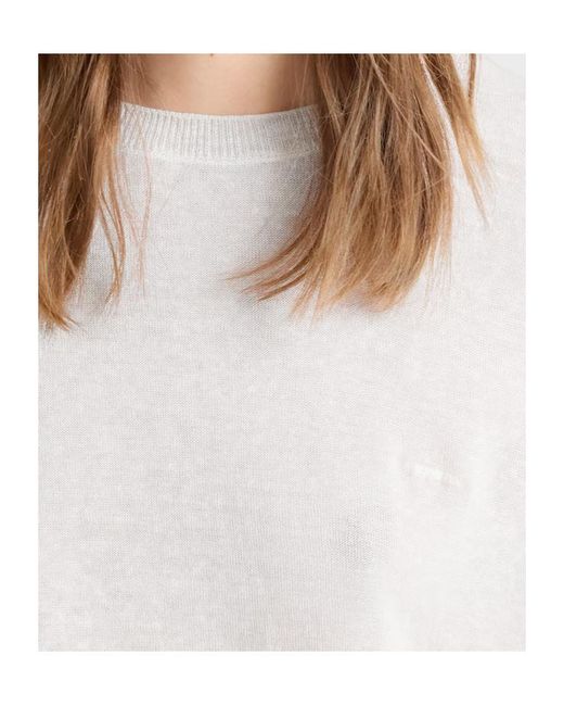 Prada White Short-Sleeved Linen T-Shirt