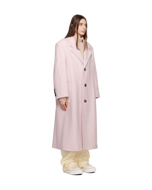 AMI Pink Excessive Lapel Coat