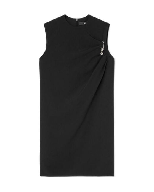 Versace Black Safety-Pin Detailed Sleeveless Mini Dress