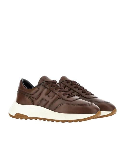 Hogan Brown Hyperlight Lace-Up Sneakers for men