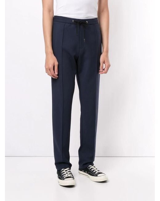 KENZO Blue Piped-Trim Drawstring Waist Trousers for men
