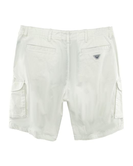 Armani Jeans White Logo Decal Shorts for men