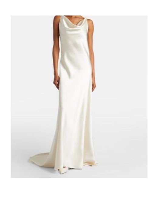 Rohe White Bridal Draped Satin Gown